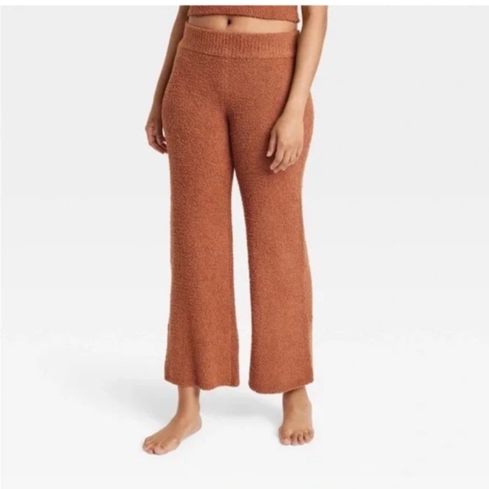 Stars Above Cozy Rust Wide-Leg Crop Pants- L
